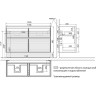 Тумба LEMARK COMBI 125 см под 2 раковины, подвесная/напольная, 4 ящика, фасад Дуб кантри, корпус белый LM03C125T-dub